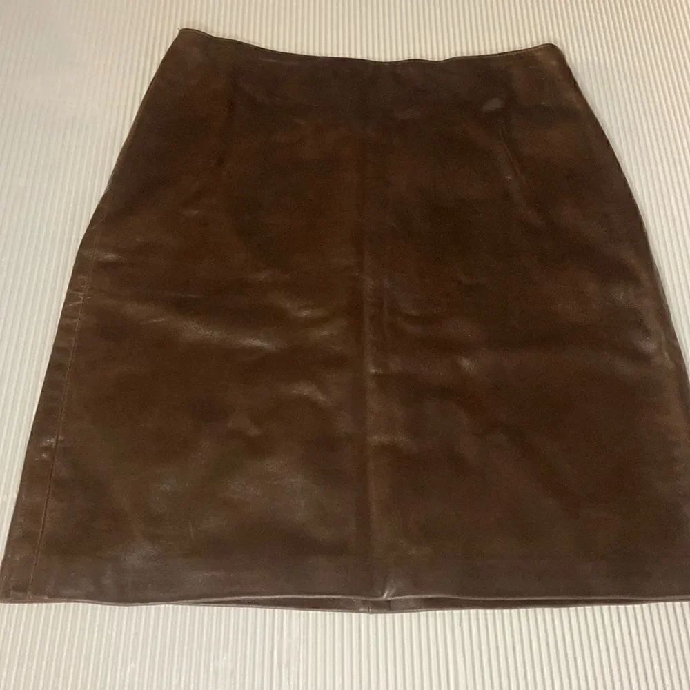 Finity Brown Leather High waist Skirt size 8